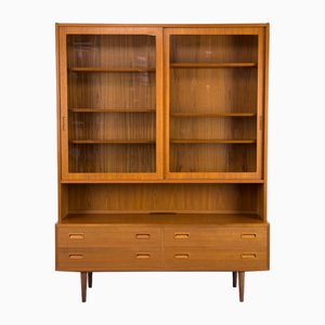 Teak Highboard mit Glastüren von Carlo Jensen für Hundevad & Co, 1960er