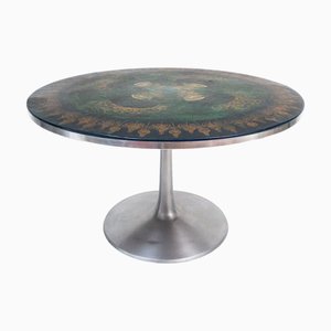 Mesa de comedor francesa vintage redonda de Suzanne Fjeldsøe, años 60