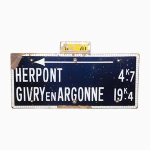 Großes französisches Emailliertes Vintage Straßenschild, 1930er
