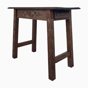 Antique Side Table in Carved Oak, 1890s