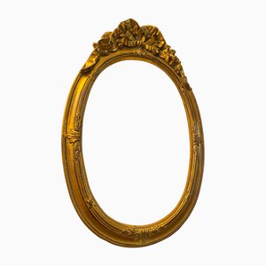 Cornice vintage in legno dorato, Francia, anni '80