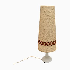Opaline Lamp and Embroidered Lampshade, 1960s
