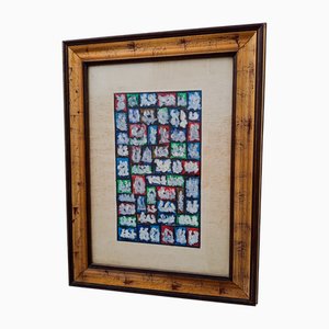 Antal Birò, Abstract Composition, Oil on Canvas, 1975, Framed