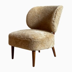 Fauteuil Scandinave Mid-Century en Peau de Mouton, Danemark, 1960s