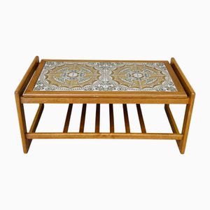 Table Basse Scandinave en Teck et Céramique, 1960