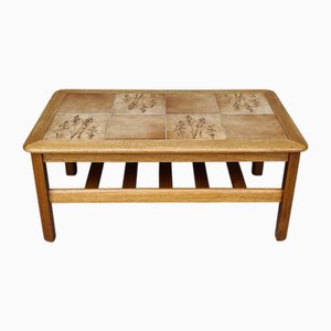 Table Basse Vintage en Teck et Céramique, 1960