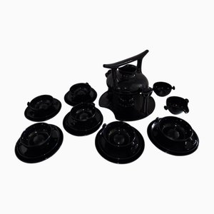 Servicio de té negro Zen de Colani para Friesland, años 80. Juego de 23
