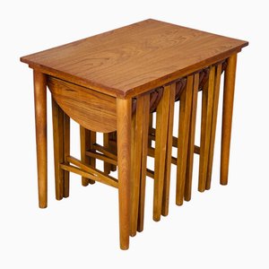 Scandinavian Teak Nesting Tables, 1960s, Set of 5