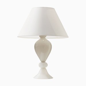 Neoklassizistische Art Deco Shabby-Chic Tischlampe aus mundgeblasenem Glas, Murano, Italien, 1970er