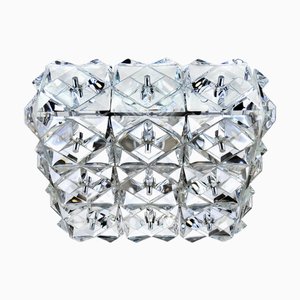 Mid-Century German Ceiling Lamp in Crystal & Chrome from Kinkeldey, 1970s