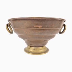 Nevera de champán vintage de cobre y latón, Francia, años 50