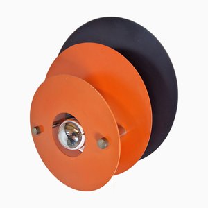 Mid-Century Metal Discus Wall Lamp attributed to Herda, 1960s