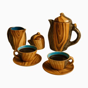 Servizio da tè moderno di Grandjean-Jourdan per Vallauris, 1955, set di 5