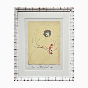 Aloise Corbaz, Buntstiftzeichnung 1941, Art Brut, Porret-Forel Collection, Outsider Art, Art Brut