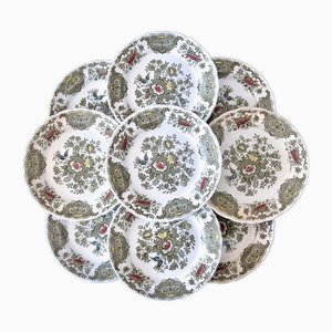 Englische Vintage Dessertteller von Staffordshire Ridgway Windsor, 1950, 9 Set