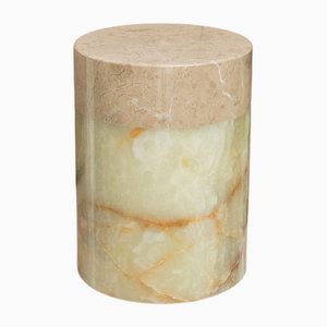 Tavolino in marmo beige e onice verde di Forzini