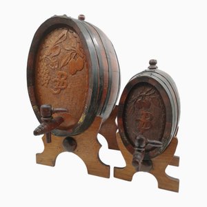 Barriles de vino vintage de madera. Juego de 2