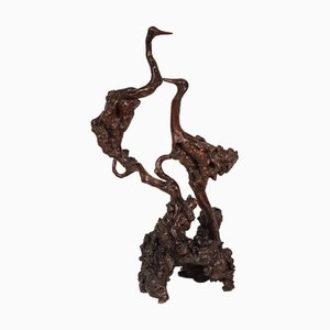 Escultura japonesa de garzas o grullas, años 1890-1910