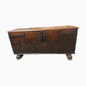 Spanish Chest with Decorative Wrought Iron Bands