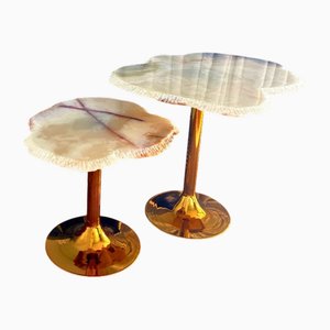 Weißer Onyx Satztische von Forzini, 4 . Set