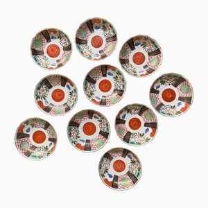 Antique Imari Porcelain Dessert Plates, 1890s, Set of 10