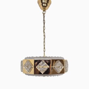 Lampada a sospensione in cristallo di Carl Fagerlund per Orrefors, anni '60