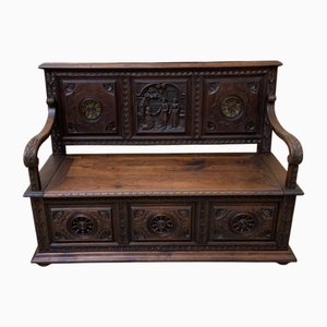 Antique Breton Chests Bench, 1880