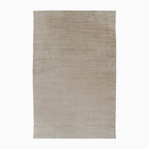 Tappeto materico a righe beige-marroni e strie di Rug&Kilim