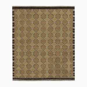 Tappeto in stile scandinavo con motivi geometrici beige-marroni di Rug&Kilim