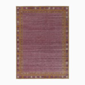 Tappeto ispirato a Samarcanda viola con motivi geometrici classici di Rug&Kilim