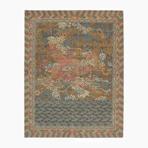 Alfombra Dragon pictórica en azul y rojo de Rug & Kilim