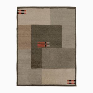 Tappeto beige e grigio con motivo geometrico di Rug&Kilim