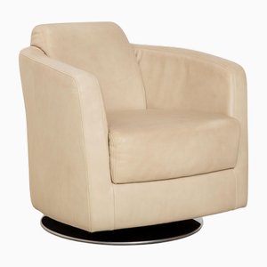 Sam Armchair in Cream Leather from Ewald Schillig
