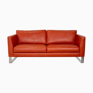 System Plus 3-Seater Sofa in Red Orange Leather from Machalke