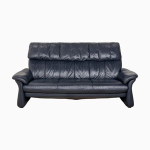 Dark Blue Leather 3-Seater Sofa from Laauser