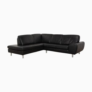 Black Leather Corner Sofa from Willi Schillig
