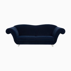 Divano a tre posti Loulou in tessuto blu scuro di Bretz