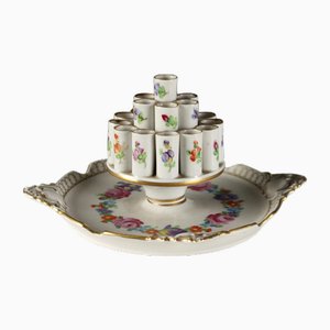 Étui à Cigarettes Ancien en Porcelaine de Potschappel, Allemagne, 20ème Siècle