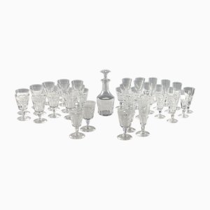 Vasos vintage de cristal de Baccarat, Francia, siglo XX. Juego de 40