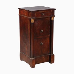 Italian Empire Bedside Table in Walnut