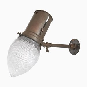 Appliques Murales Holophane Décoratives Vintage en Laiton, 1930s, Set de 2