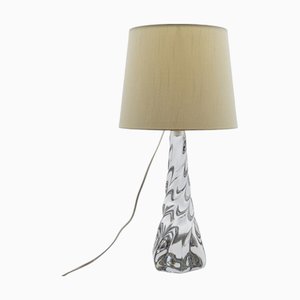 Lámpara de mesa de cristal en espiral retorcido, Francia, 1970