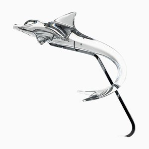 Delfin aus Kristallglas von Daum, Frankreich, 1860