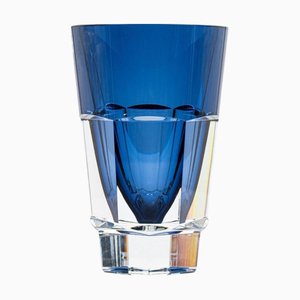 Abyss Vase in Blue Clear Crystal Glass from Baccarat, 1990