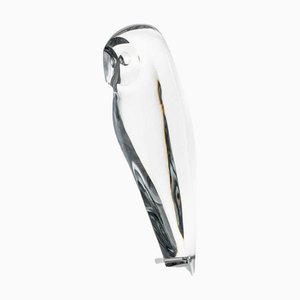 Kristallglas Eulenskulptur von Baccarat, Frankreich, 1970er