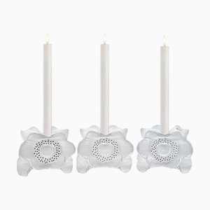 Portacandele Anemones di Lalique, 1975, set di 3