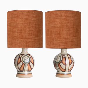 Lámparas con pantallas de brique redondas de René Houben para Soholm, años 60. Juego de 2