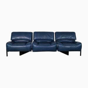 Mid-Century Blue Veranda Sofa by Vico Magistretti for Cassina, 1970s