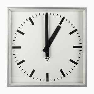 C 401 Clock in Silver Grey from Pragotron, 1970s