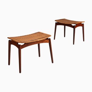 Hocker aus Teak von Sigfred Omann für Olholm Mobelfabrik, Dänemark, 1960er, 2er Set